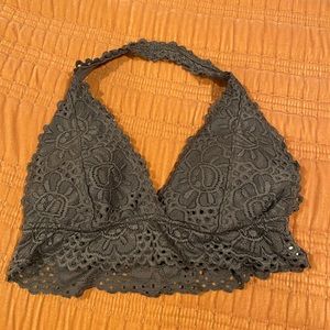 Dark grey halter bralette